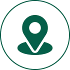 Location pin icon on black background
