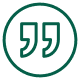 Quotation marks in green circle icon